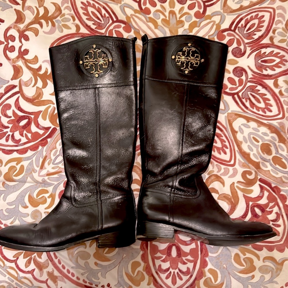 Tory Burch Leather Riding Boots Size 8